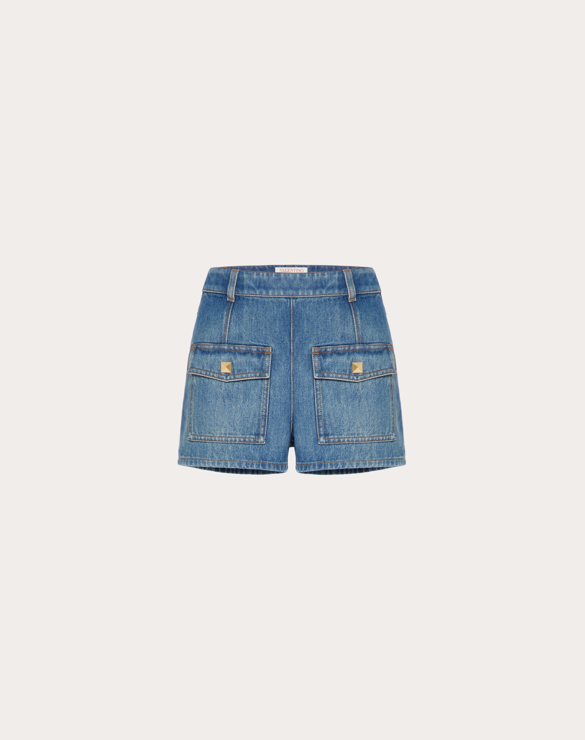 DEEP BLUE DENIM SHORTS - 1