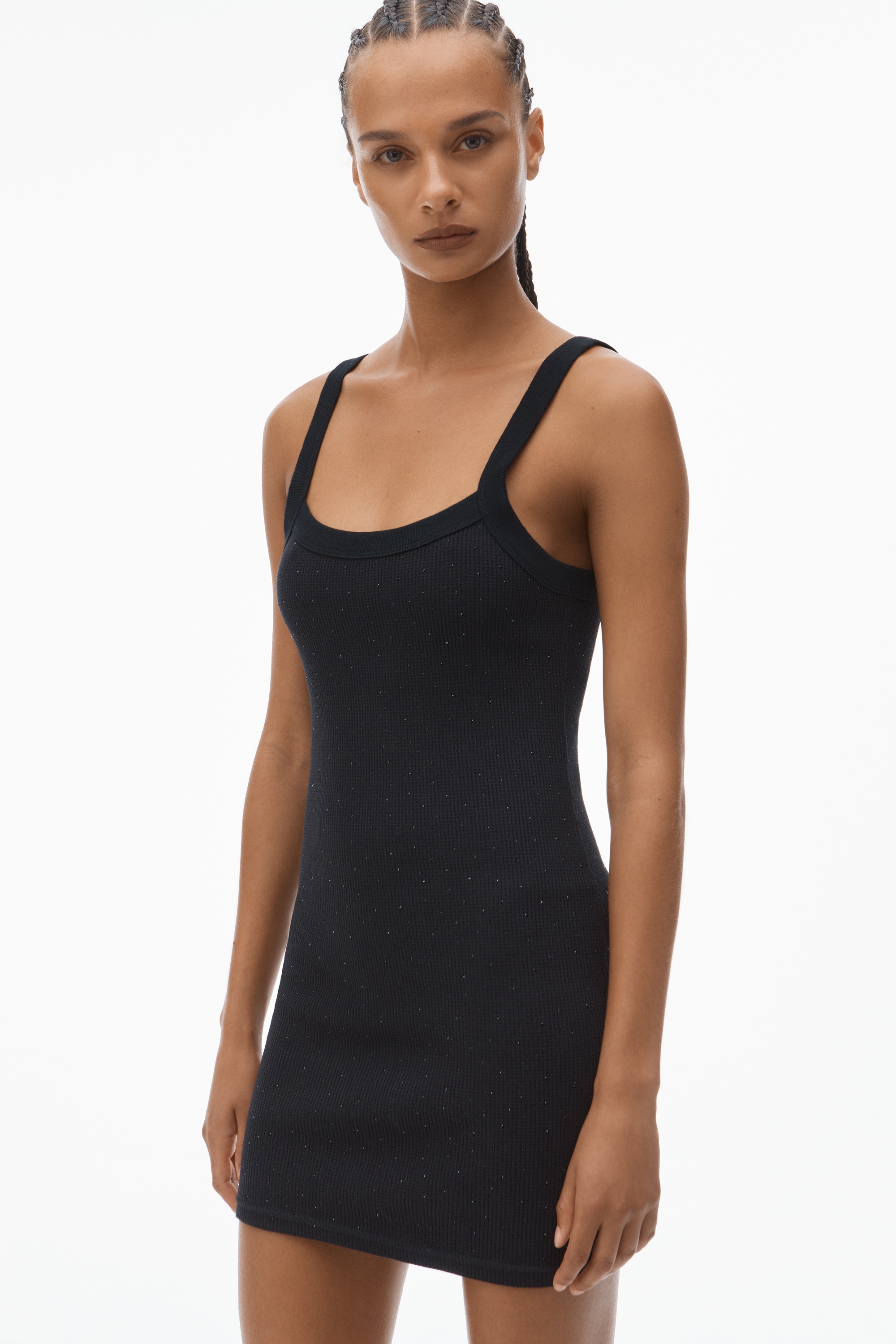 Crysal Hotfix Cami Dress in Waffle Knit - 3