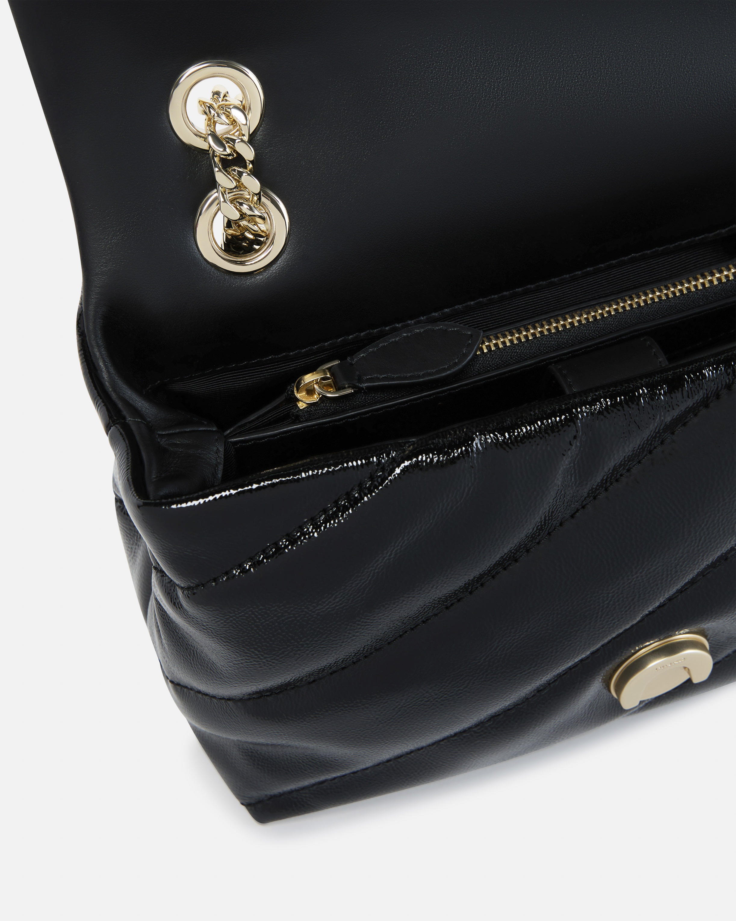PINKO GALLERIA LOVE BAG PUFF CROSSBODY BAG IN QUILTED PATENT LEATHER - 4
