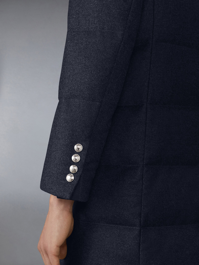 DOWNFILLED CLASSIC BAL COLLAR O/C W/ TONAL GROSGRAIN IN WOOL FLANNEL 6