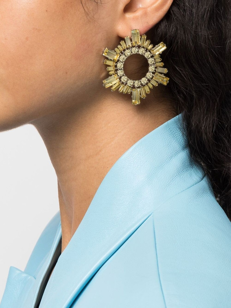 Amina Muaddi crystal-embellished drop earrings outlook