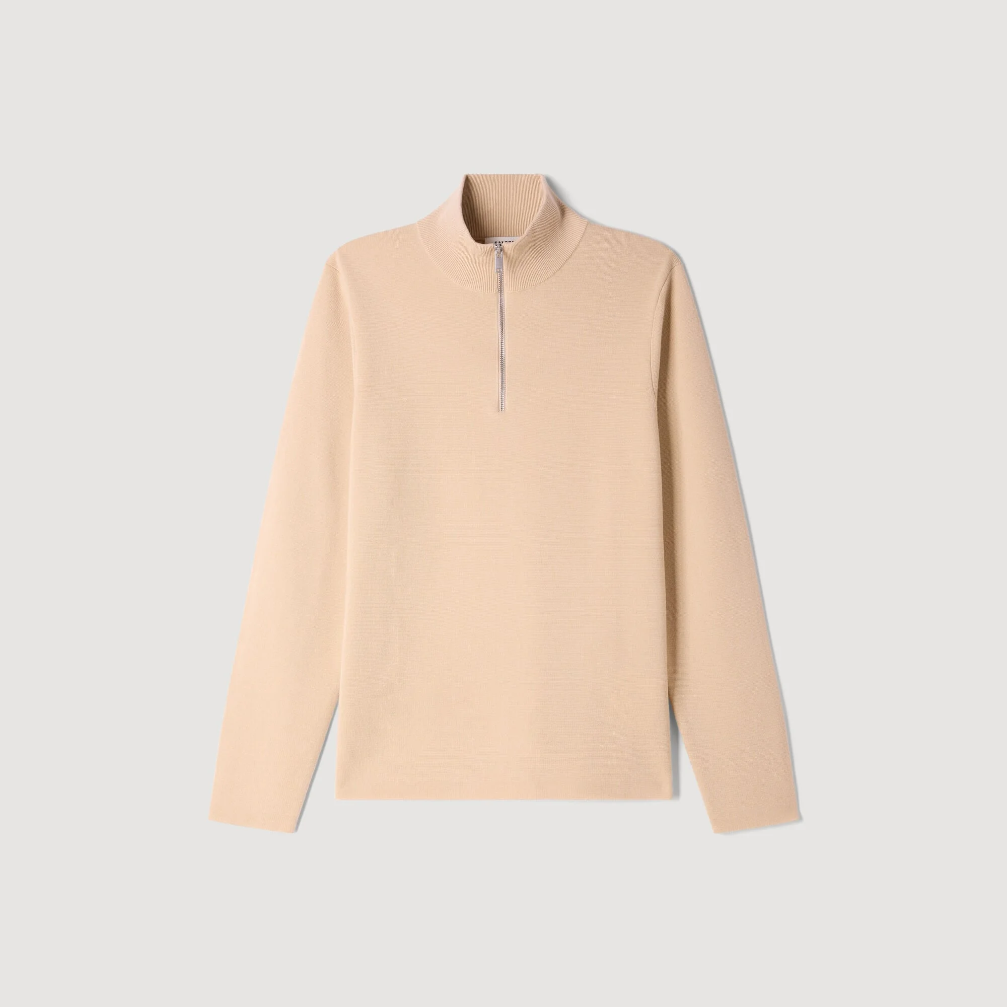 WOOL SWEATER WITH ZIP COLLAR - 1