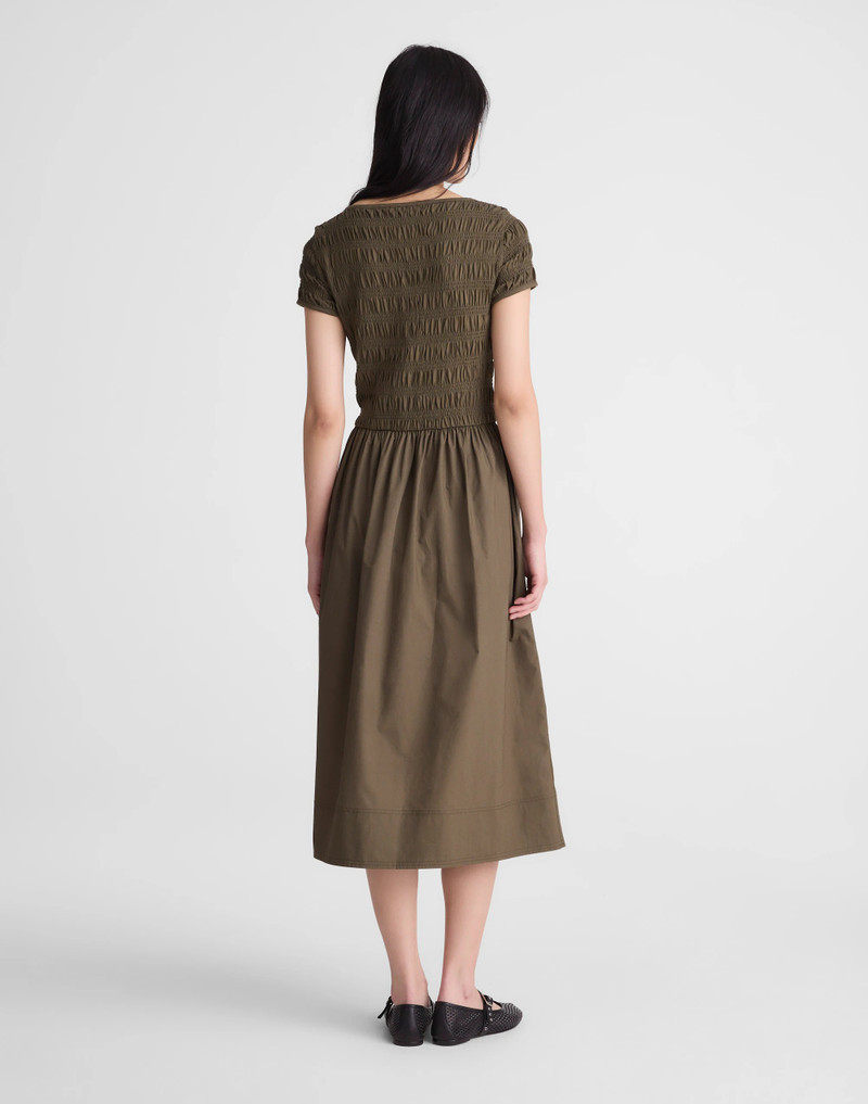 Madewell Smocked Boatneck Midi Dress outlook
