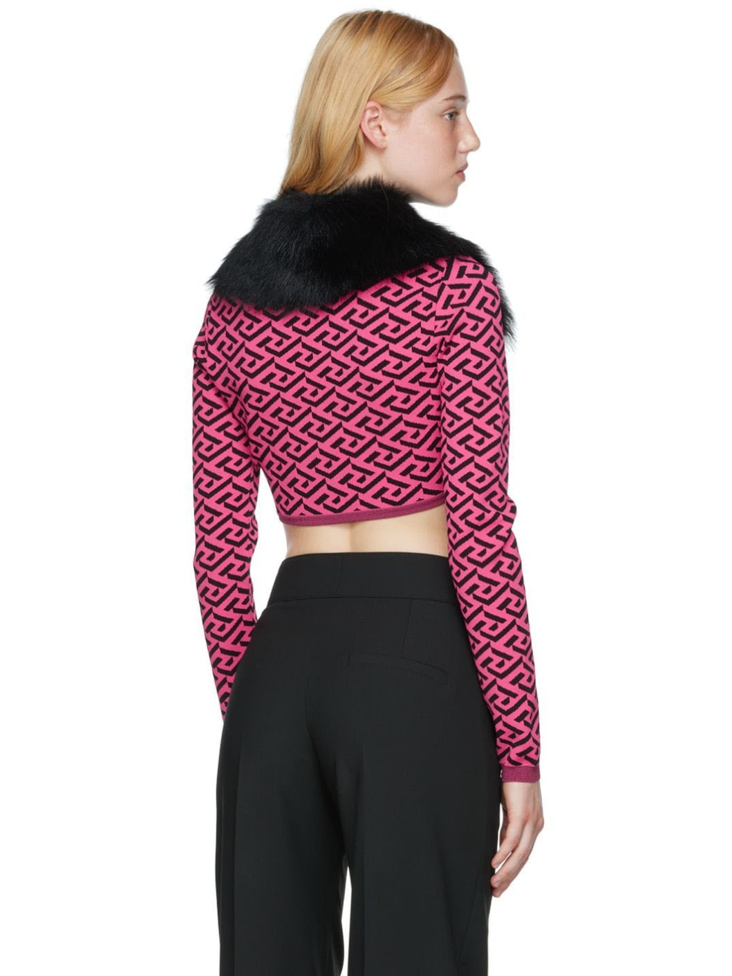 VERSACE Pink 'La Greca' Cardigan