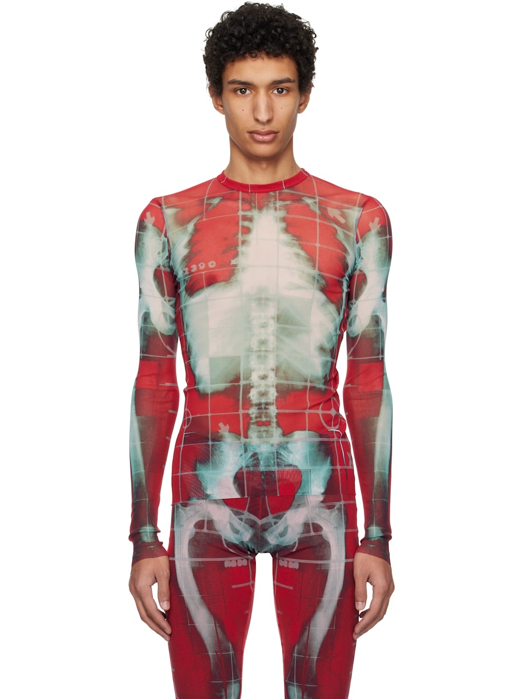 SSENSE Exclusive Red & Blue 'The Squeletor' Top - 1