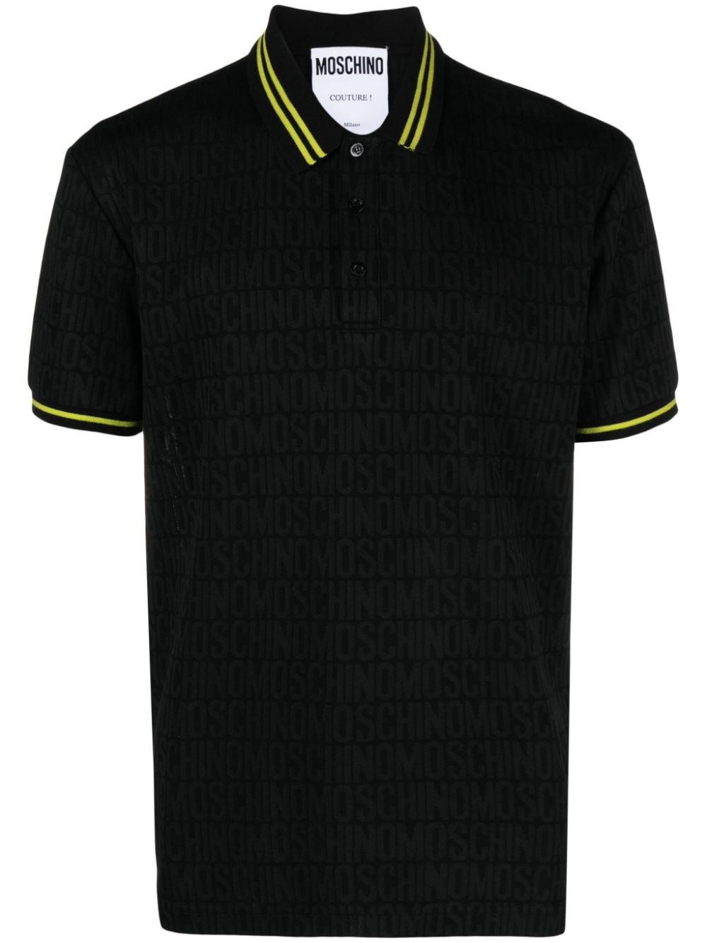 jacquard logo motif striped polo shirt - 1