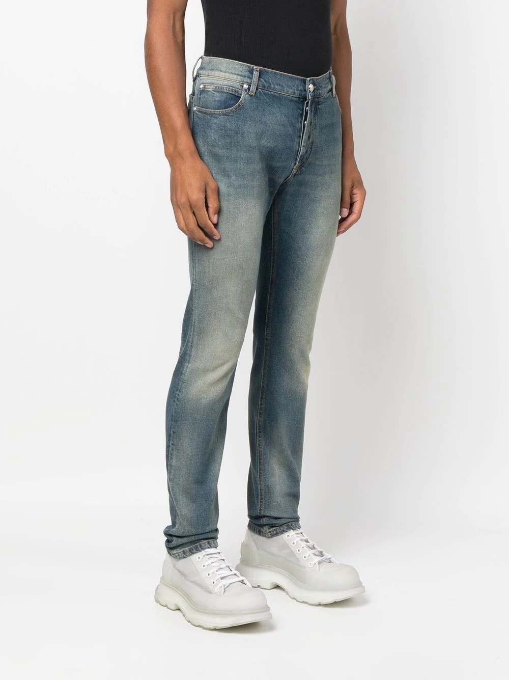 mid-rise tapered jeans - 3