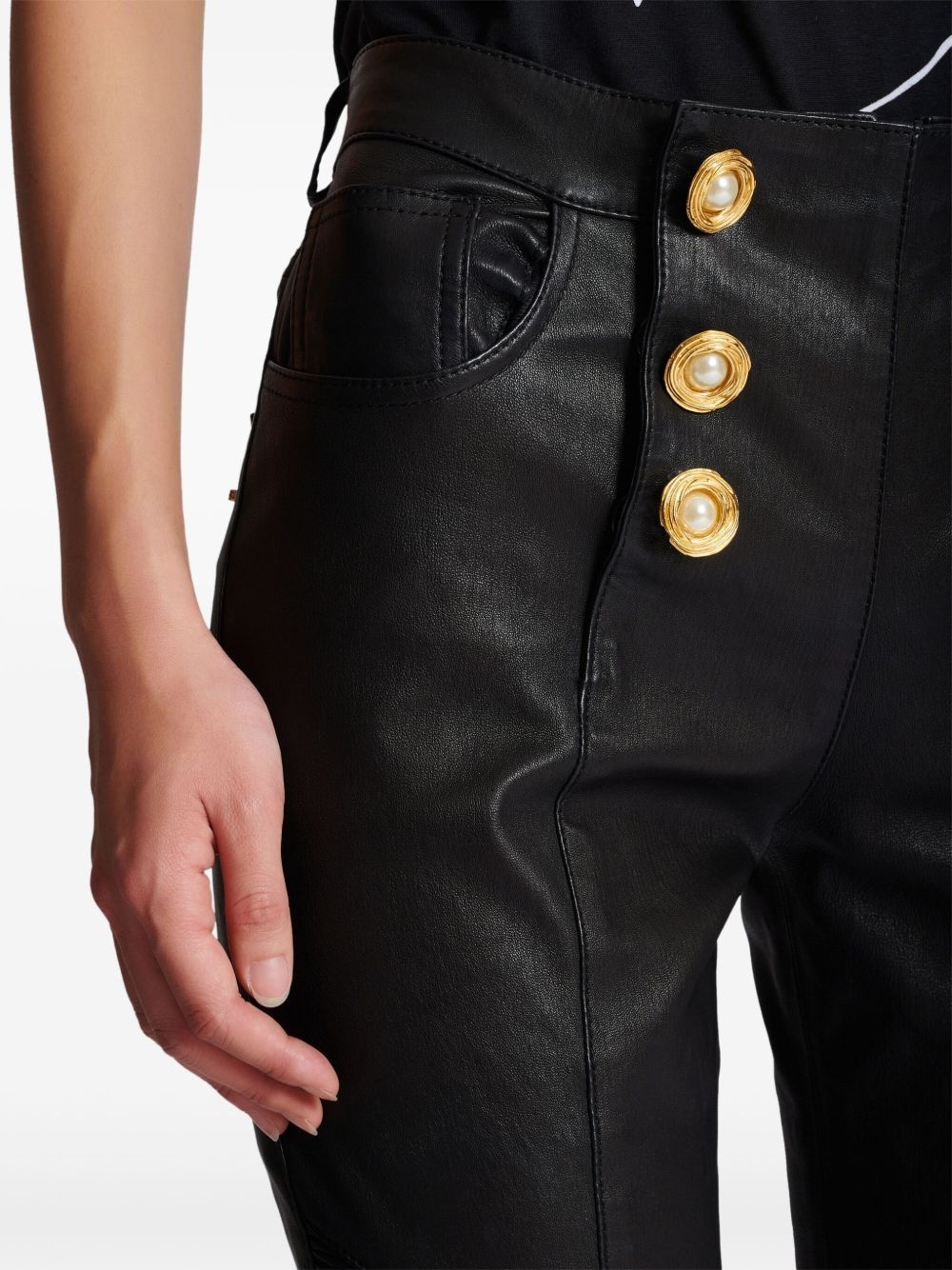 leather skinny trousers - 7