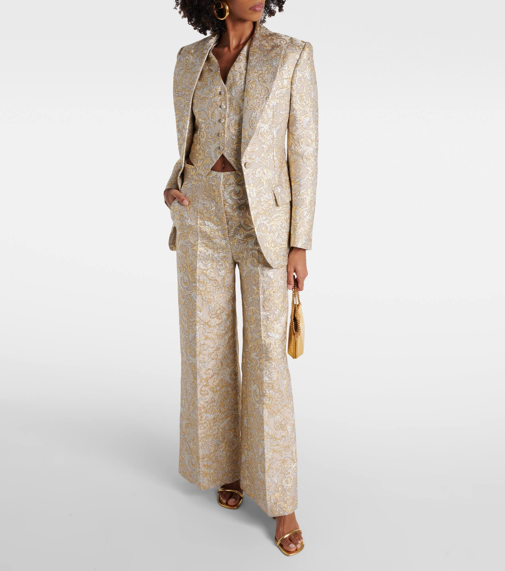 Single-breasted brocade blazer - 2