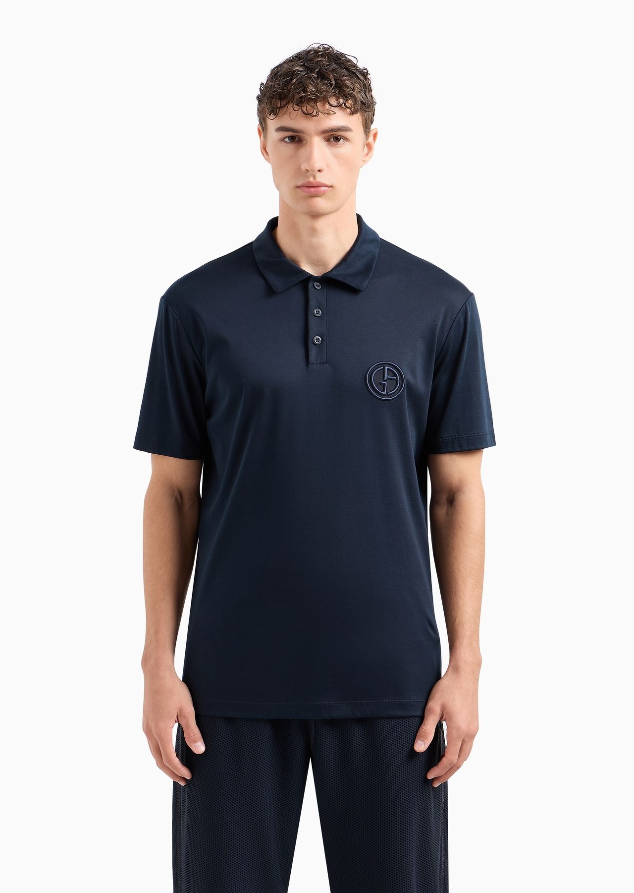 Short-sleeved polo shirt in cotton interlock - 2