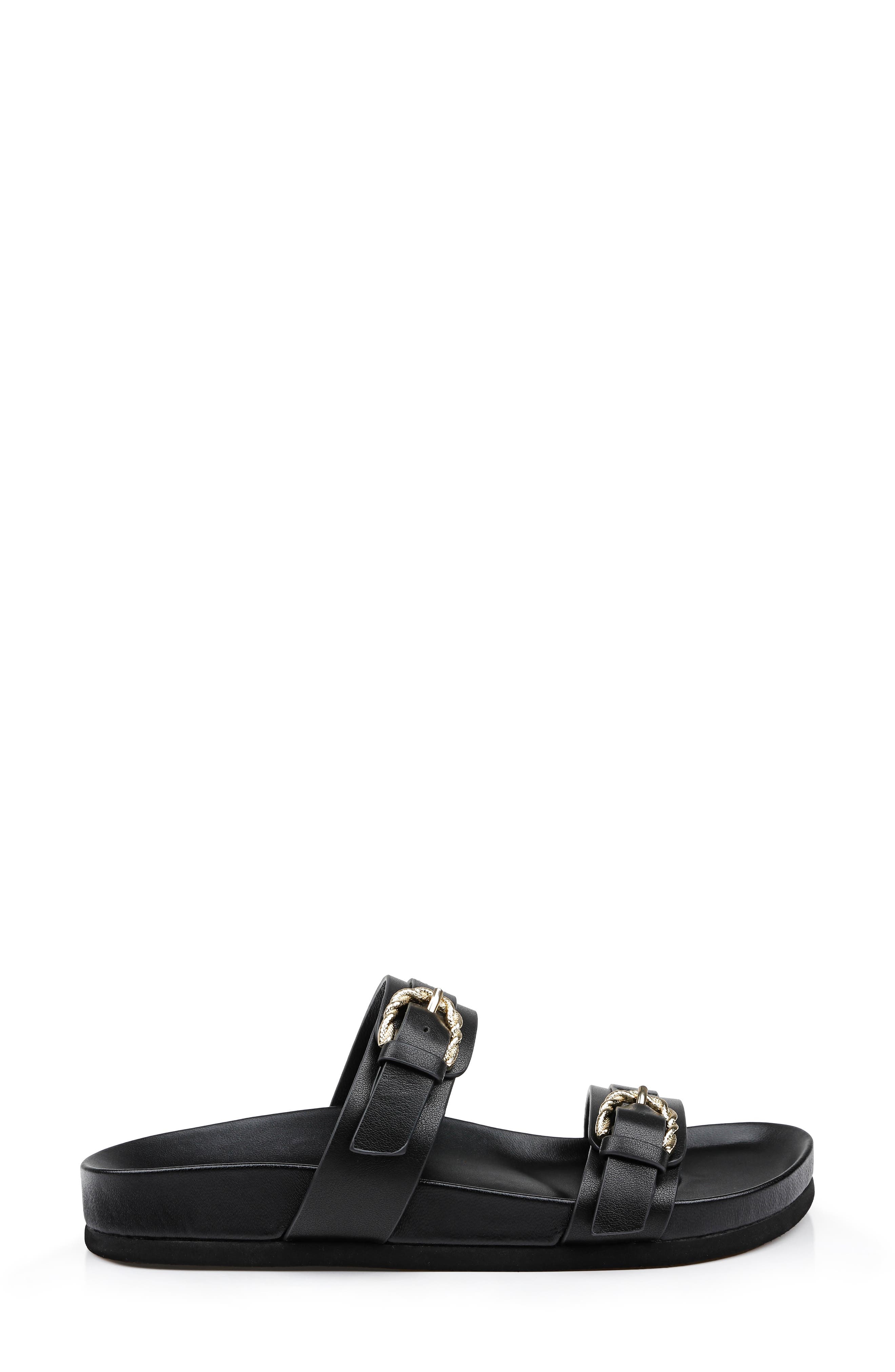 L'AGENCE Gaelle Slide Sandal in Black Leather at Nordstrom - 3