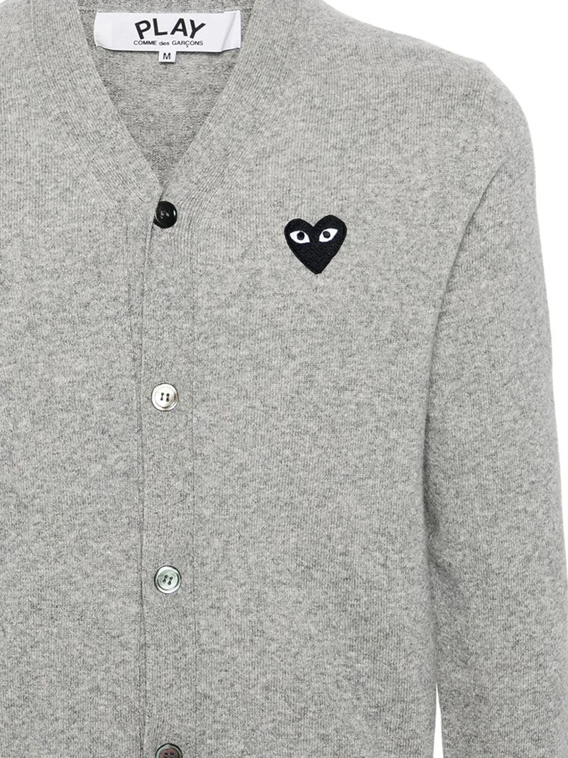 Comme des Garçons PLAY heart-emblem v-neck cardigan outlook