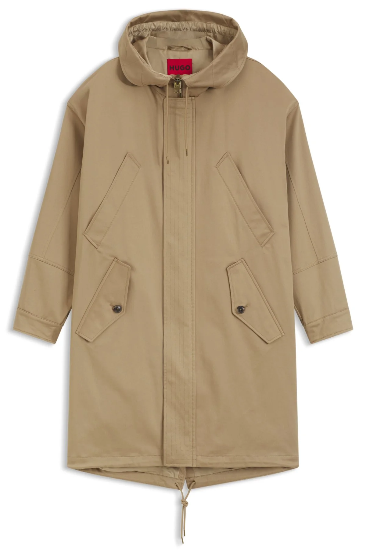 WATER-REPELLENT PARKA IN STRETCH-COTTON SATIN - 1