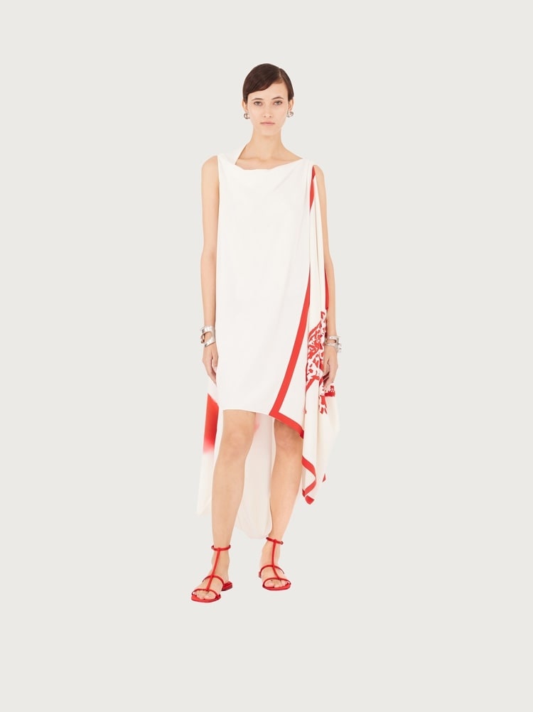 ASYMMETRIC PRINTED DRESS - 5