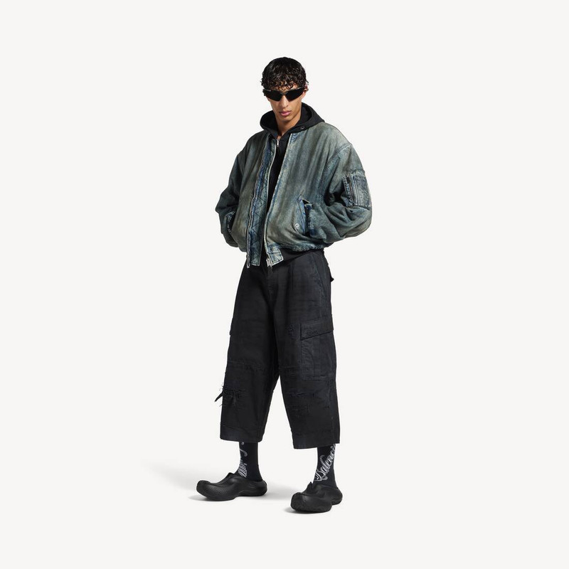 BALENCIAGA Men's Standard Bomber Jacket in Dirty Grey/light Blue outlook