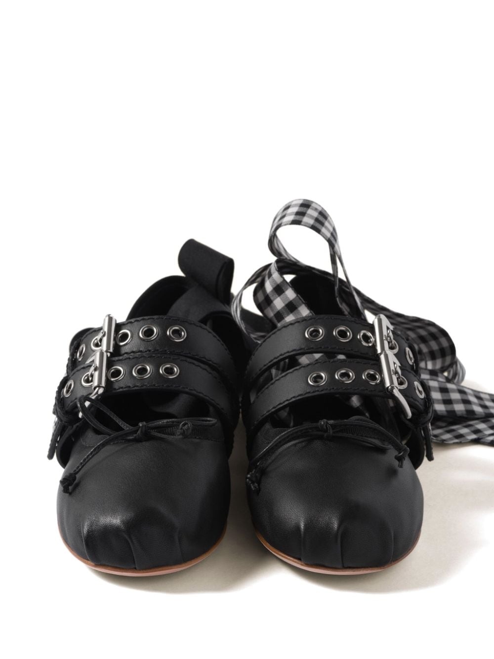 buckled leather ballerina shoes - 4