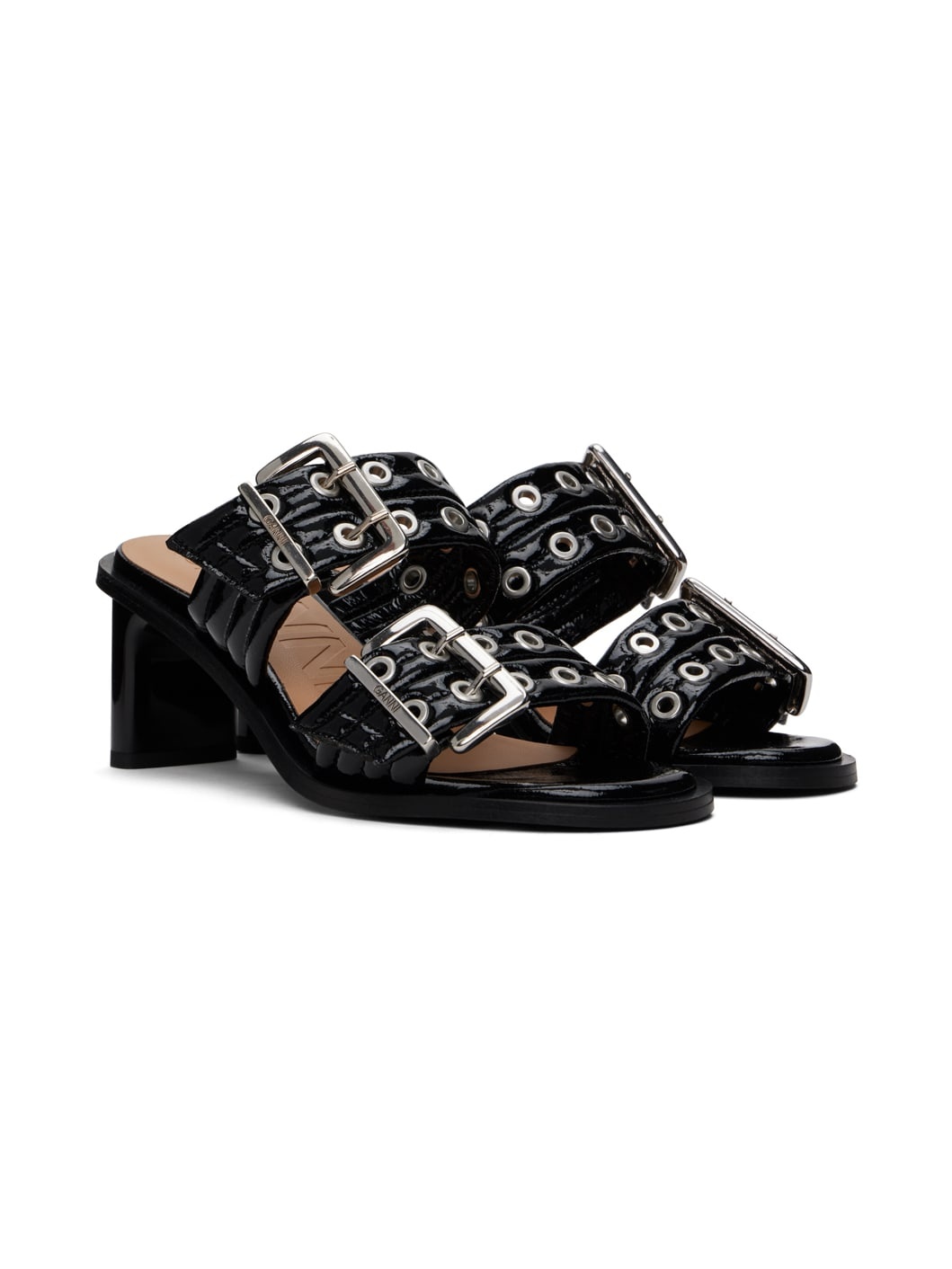 Black Feminine Buckled Heeled Sandals - 4