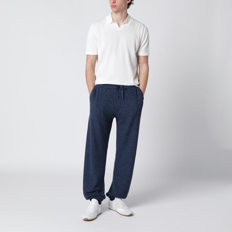Loro Piana Gokarna blue mélange wool-blend trousers outlook