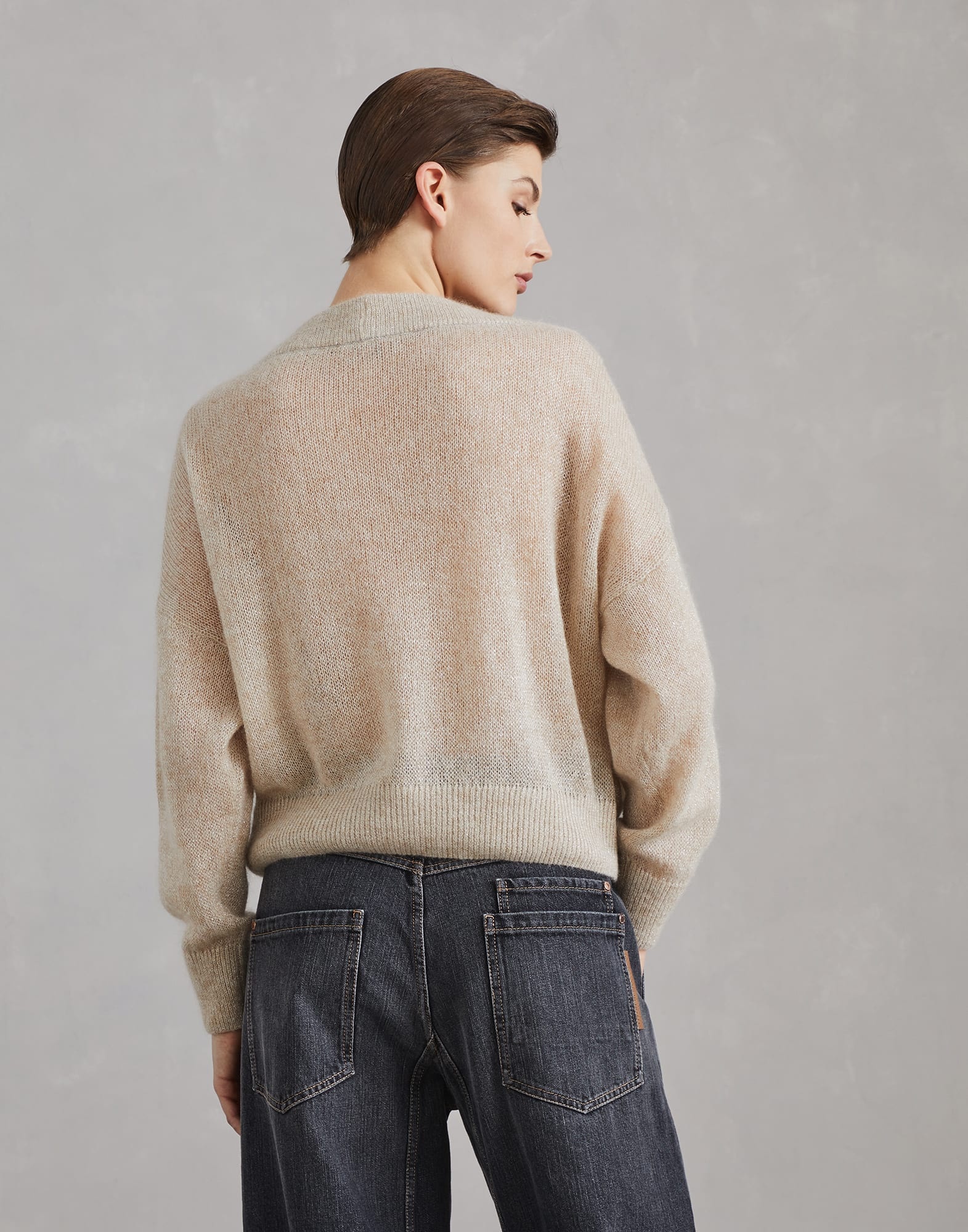 Sparkling mohair and wool sweater with monili - 2