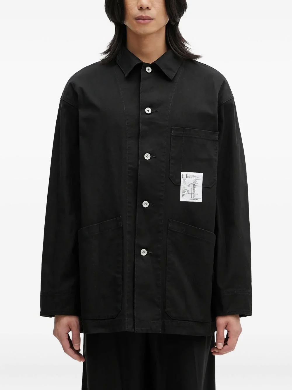 patch-pocket shirt jacket - 1
