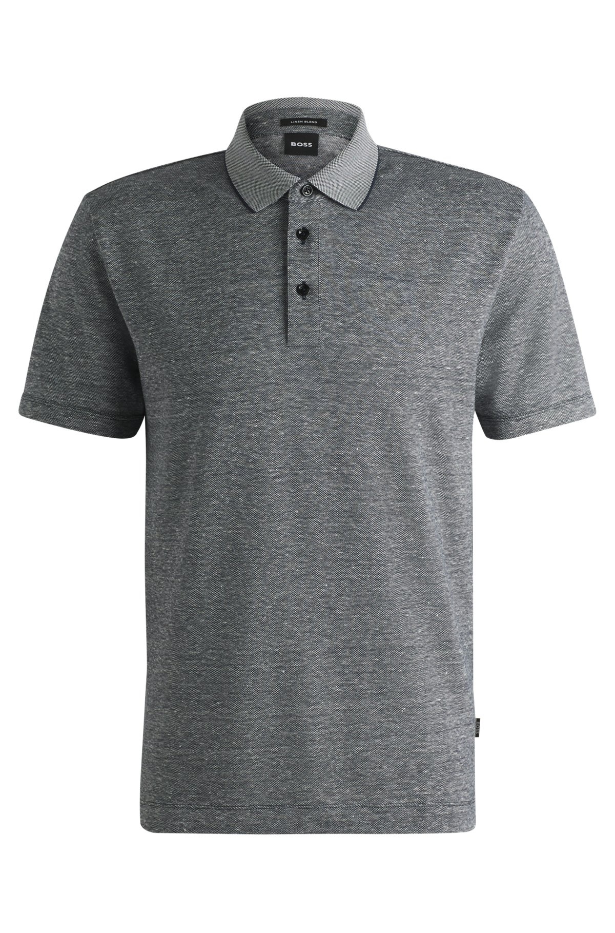 KNIT POLO SHIRT IN COTTON AND LINEN - 1