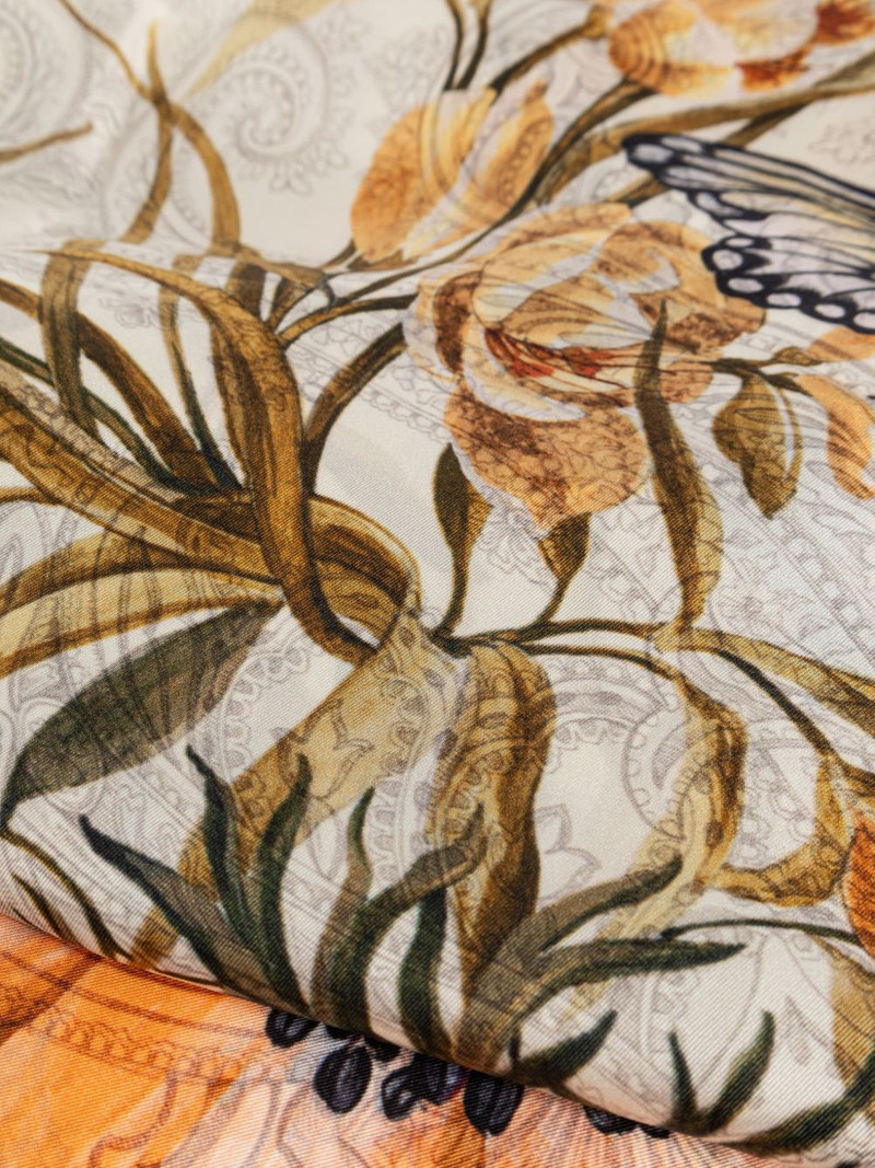 Etro floral-print silk scarf outlook