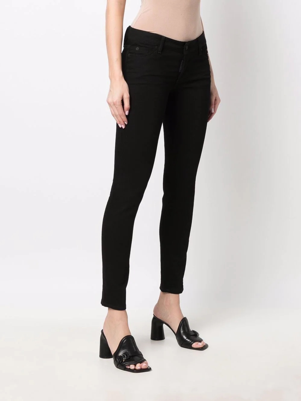 logo-patch skinny denim trousers - 3
