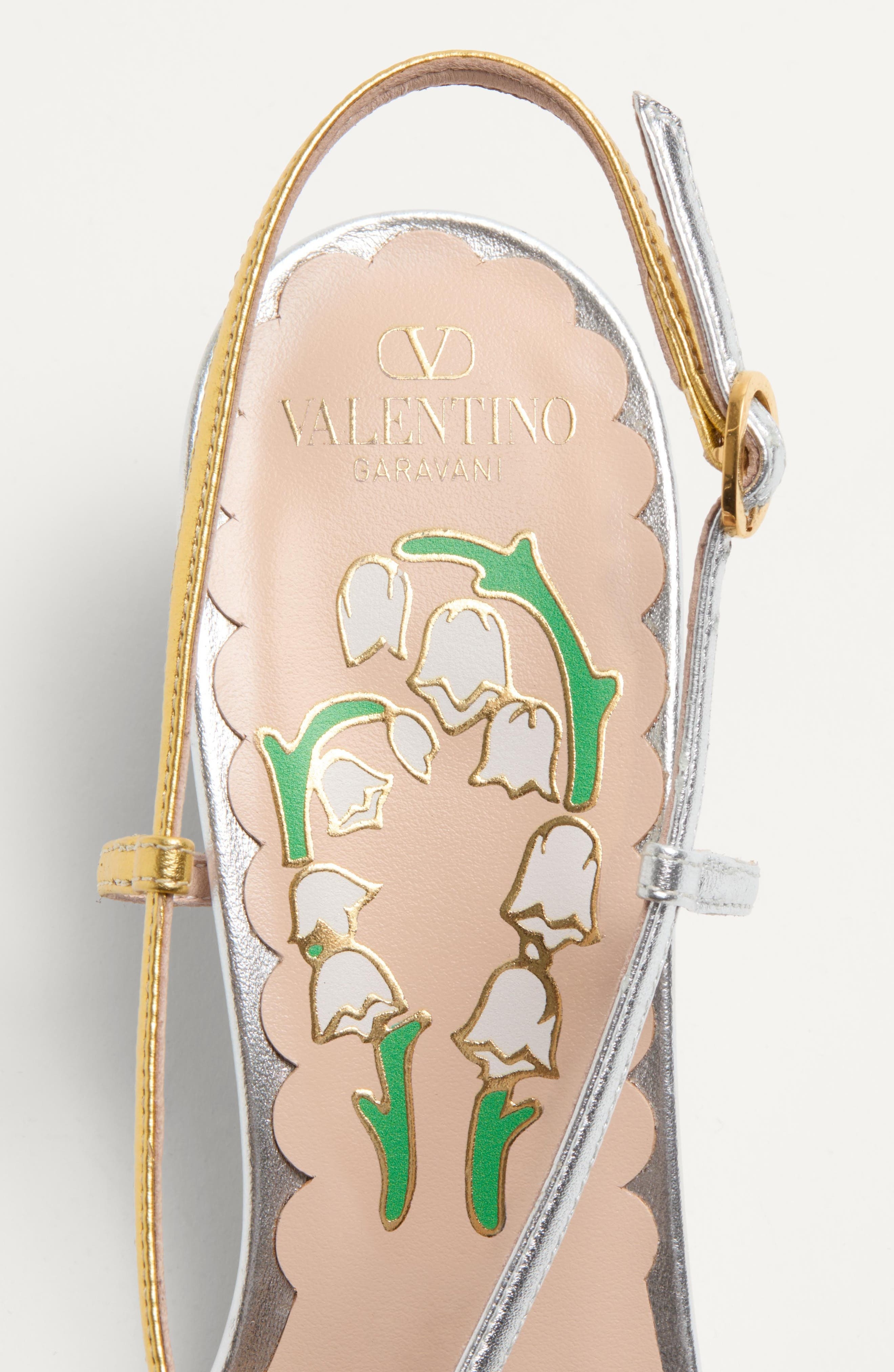 Valentino Garavani Bowow Slingback Pump in Black/Silver at Nordstrom - 9