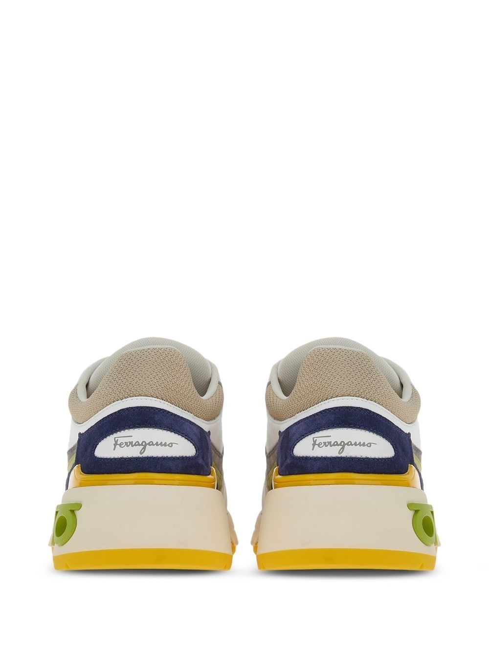 Ferragamo Gancini-insert leather sneakers - Yellow