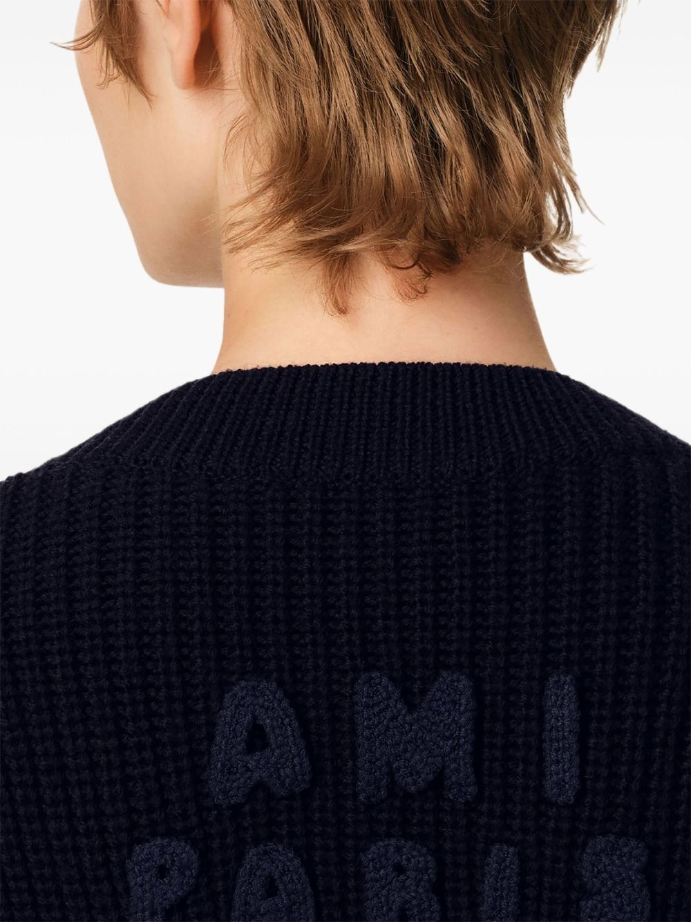 ribbed-knit V-neck jumper - 7