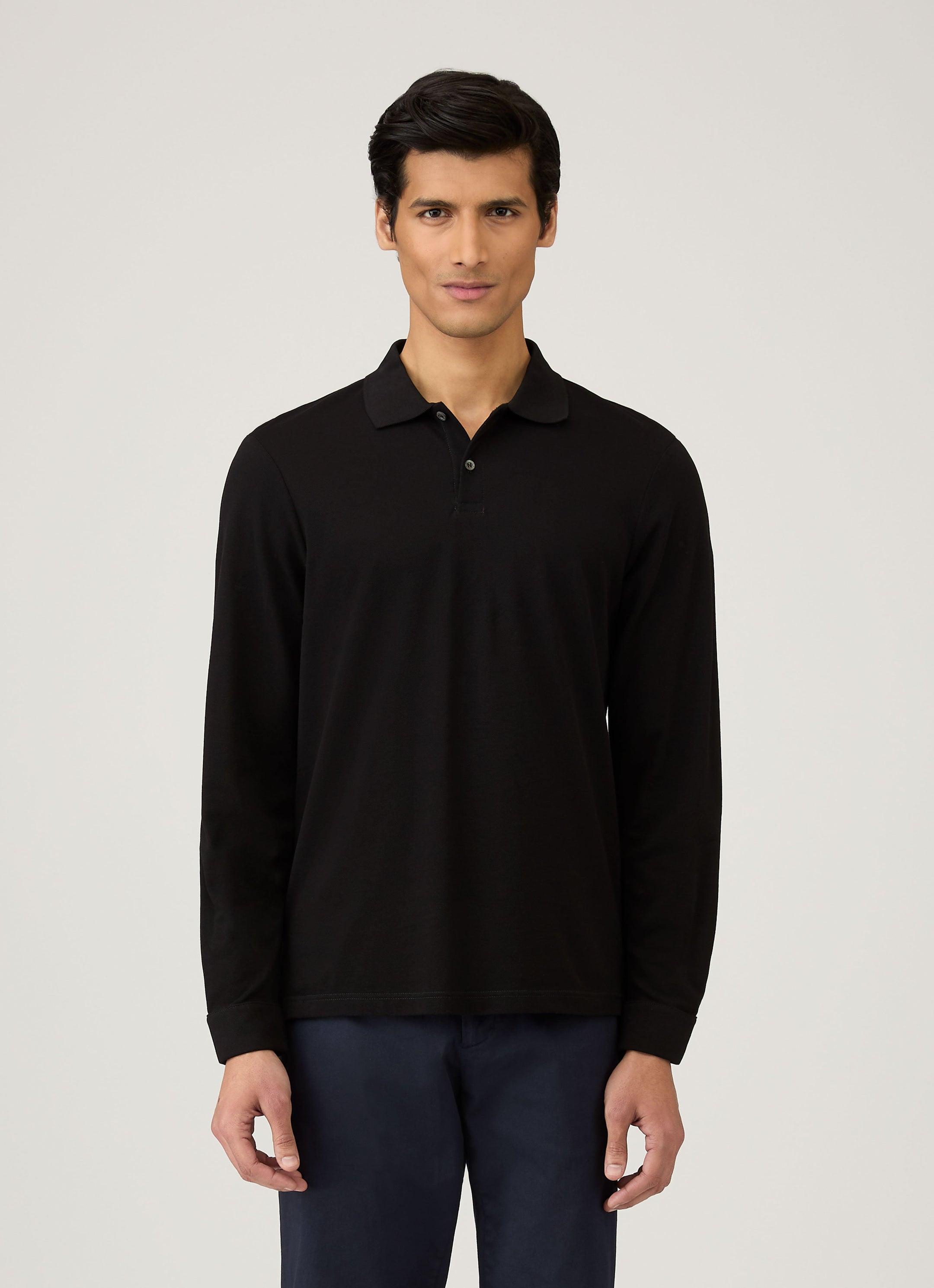 Long Sleeve Piqué Polo Shirt - 2