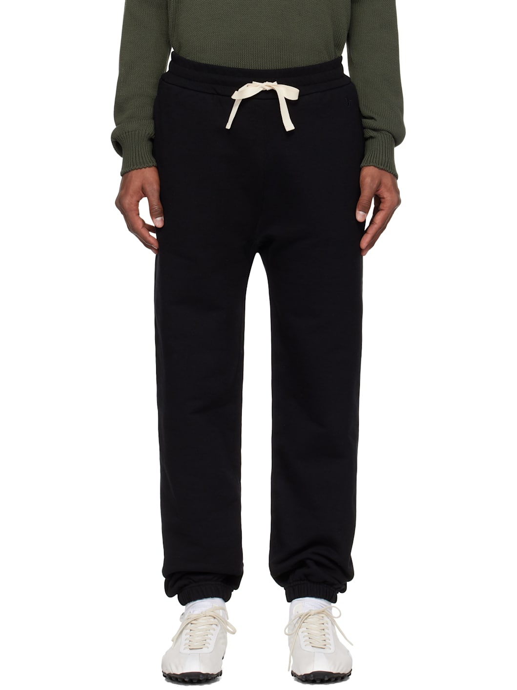 Black Embroidered Logo Sweatpants - 1