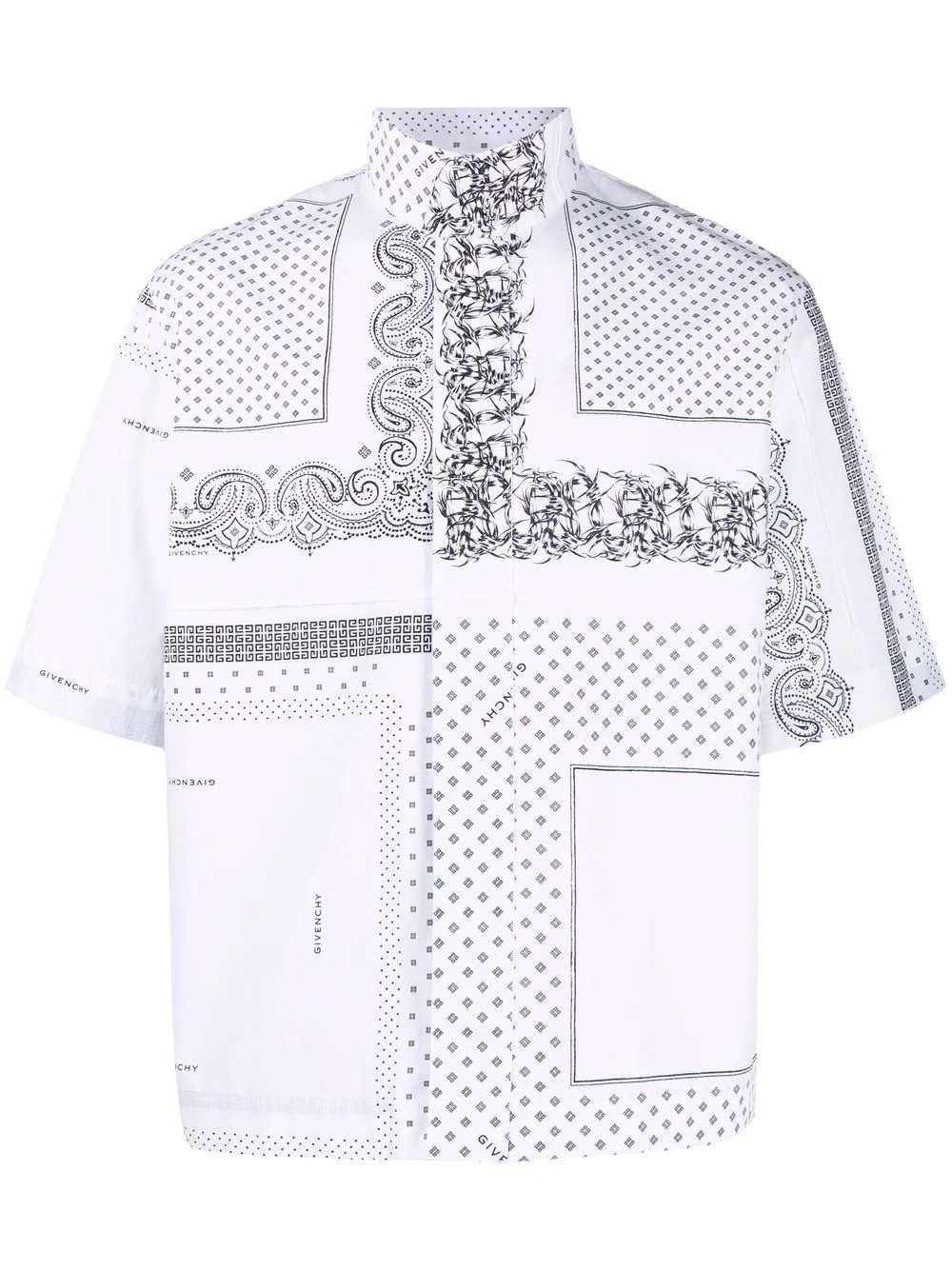 patterned short-sleeved shirt - 1