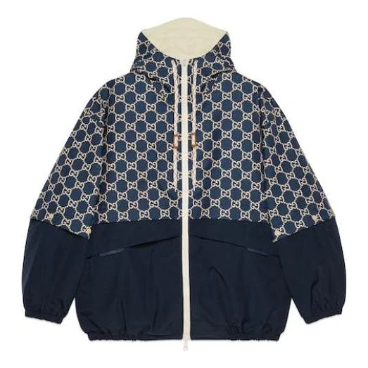 Gucci GG Ripstop Fabric Zip Jacket 'Blue Ivory' 742811-Z8BJG-4384 - 1