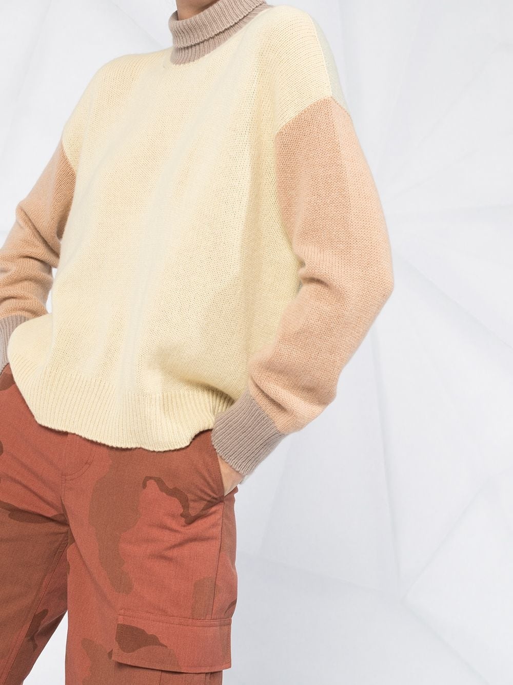 colour-block roll-neck jumper - 5