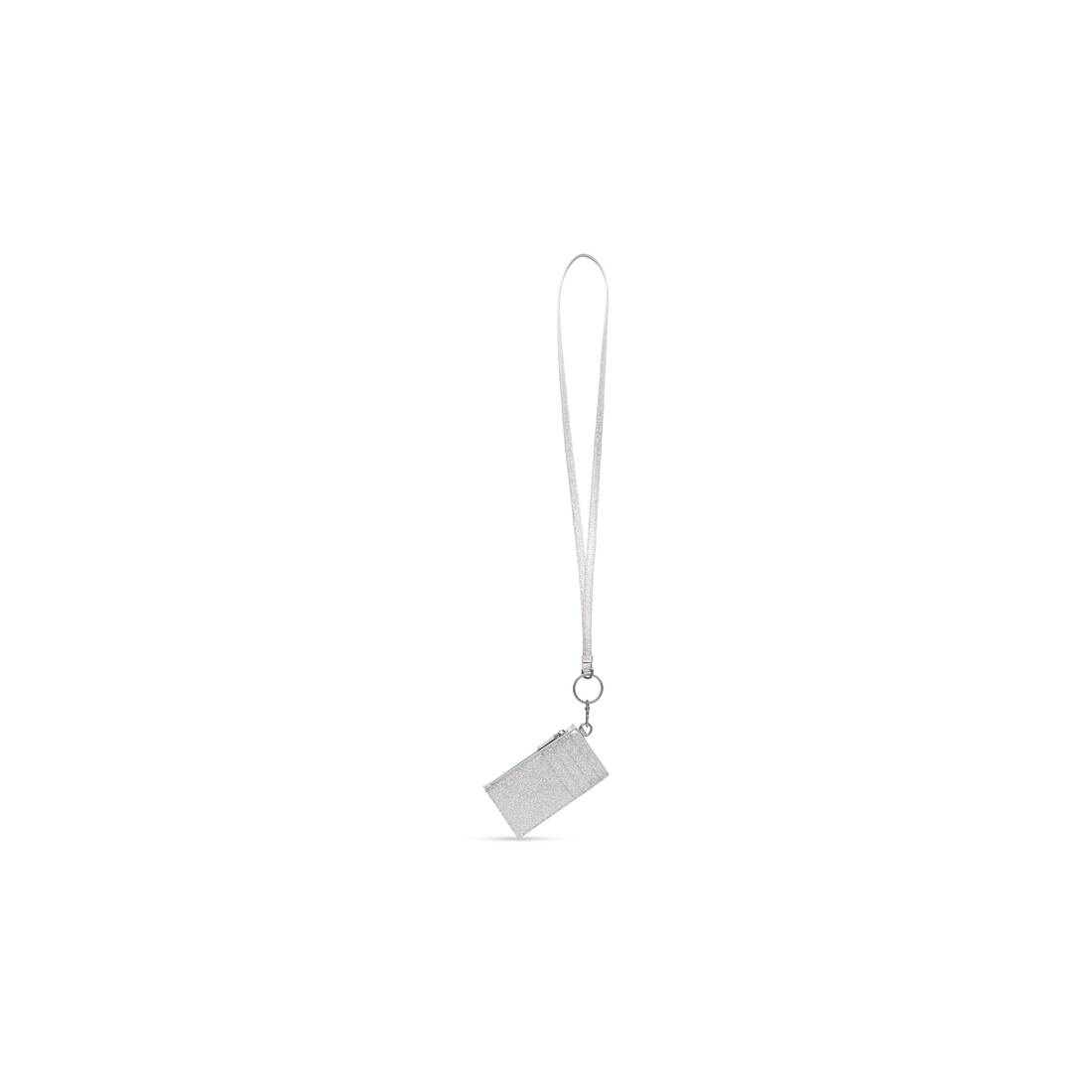 Women's Cash Card Case On Keyring In Sparkling Fabric in Silver - 2