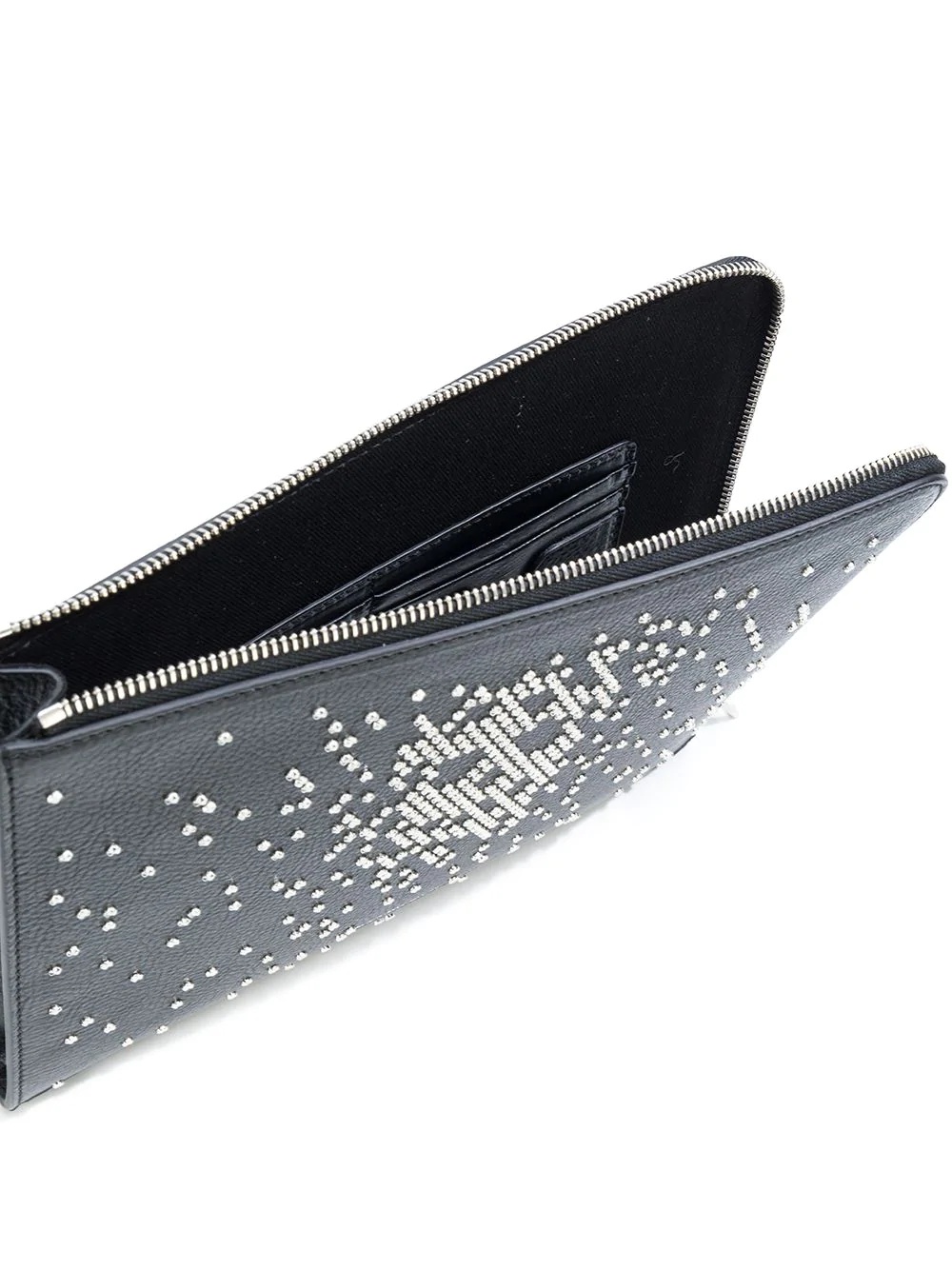 embellished skull clutch bag - 5