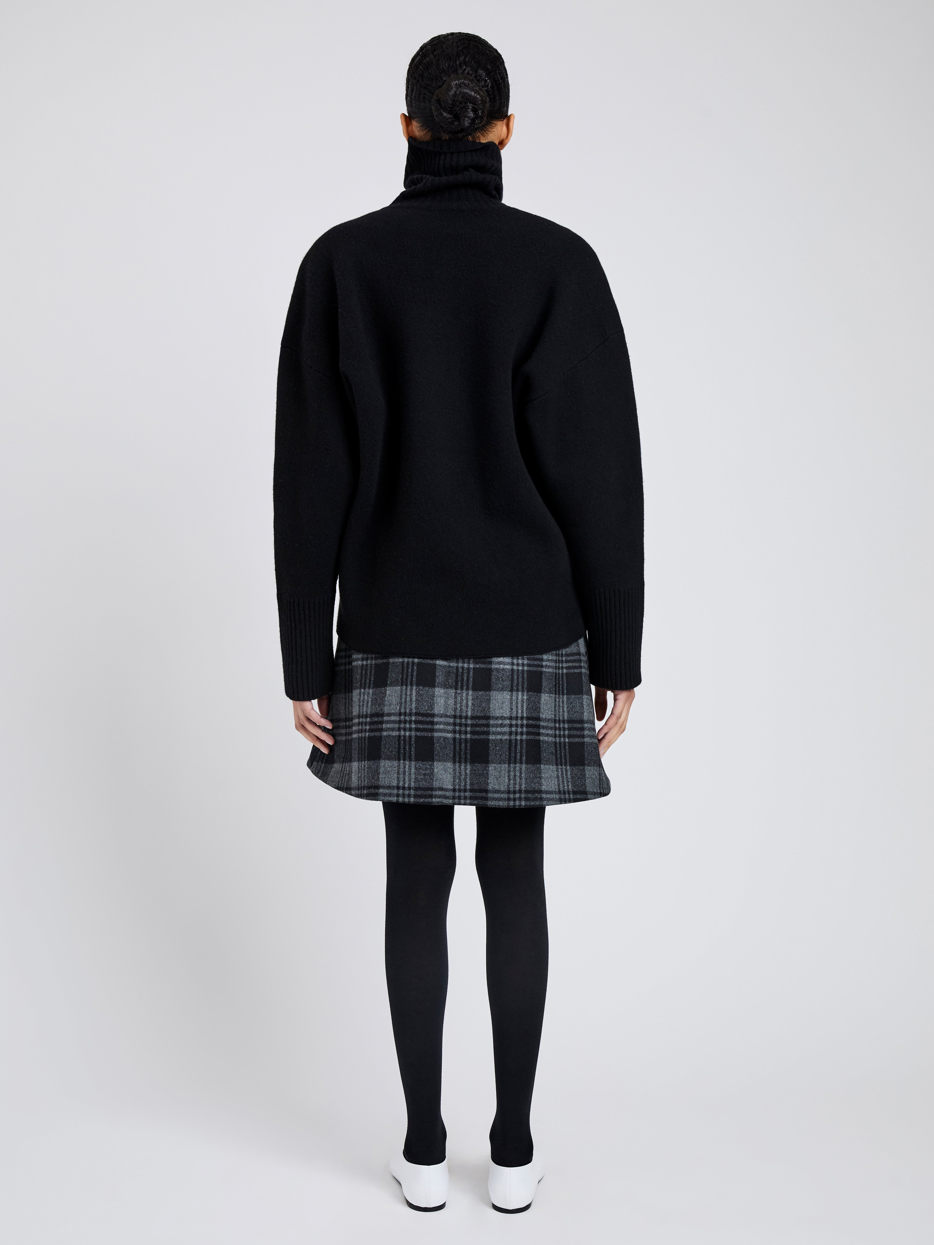 Cassia Skirt in Plaid Wool Suiting - 4