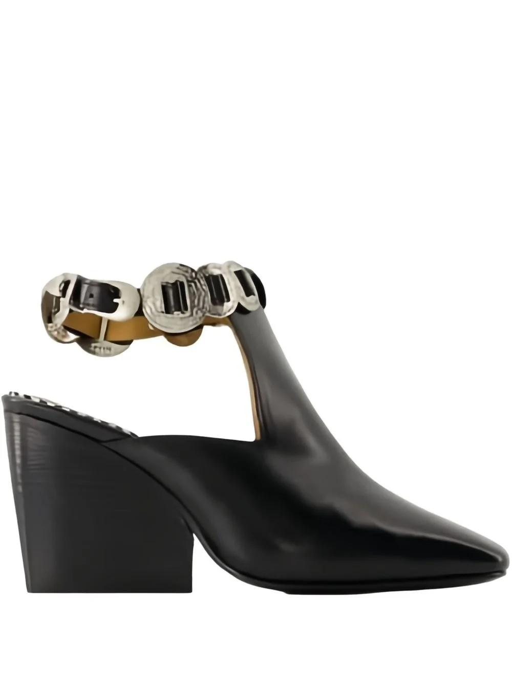 buckle-detail block heel pumps - 1