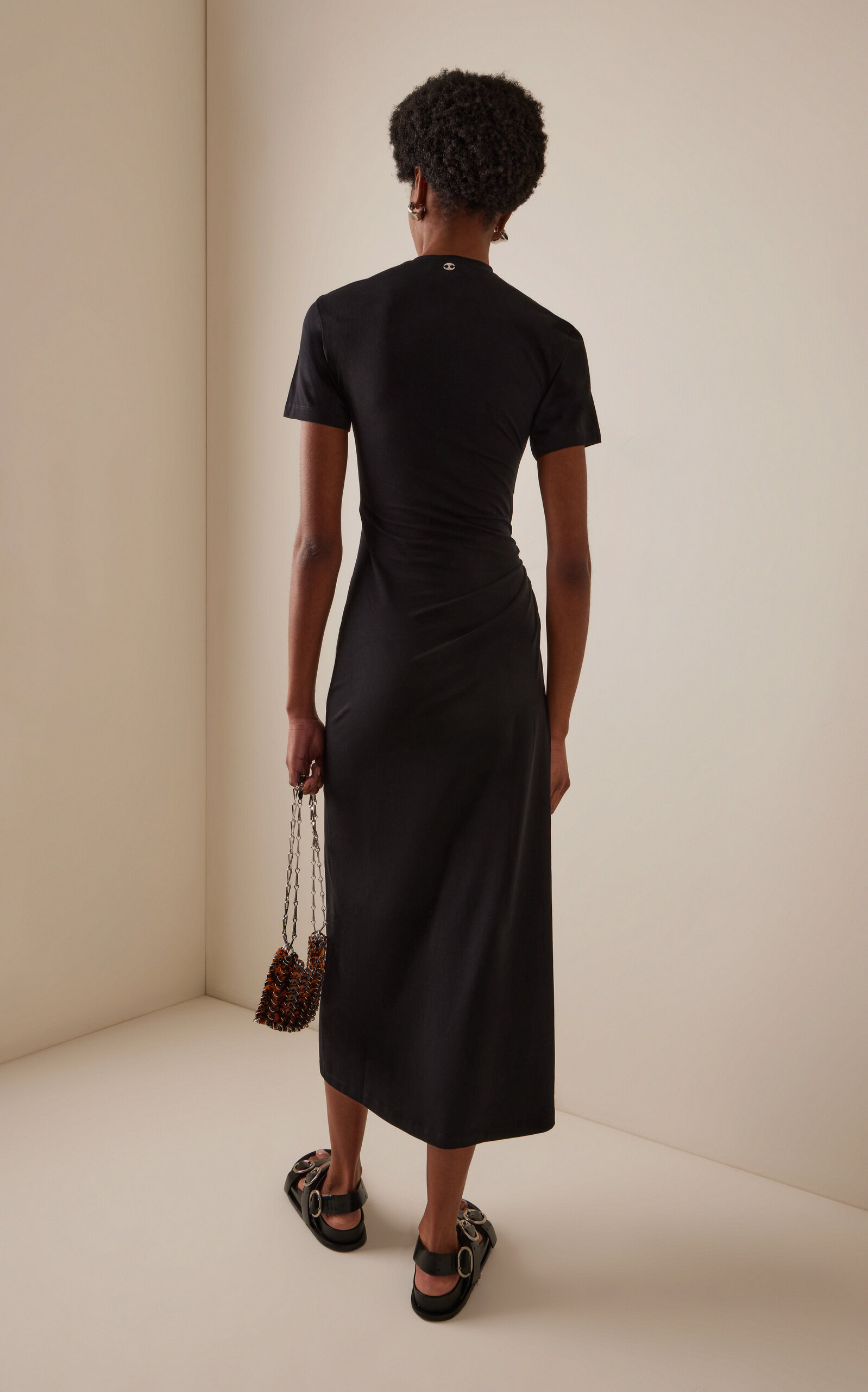 Piercing-Detailed Cutout Cotton-Jersey Maxi Dress black - 4