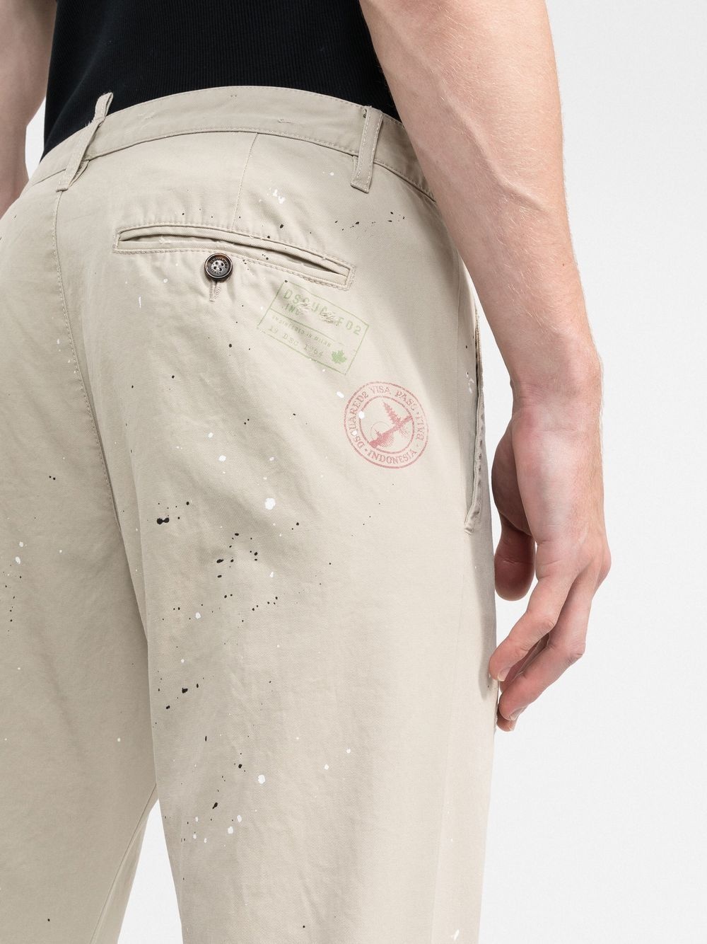 paint splatter detail chinos - 5