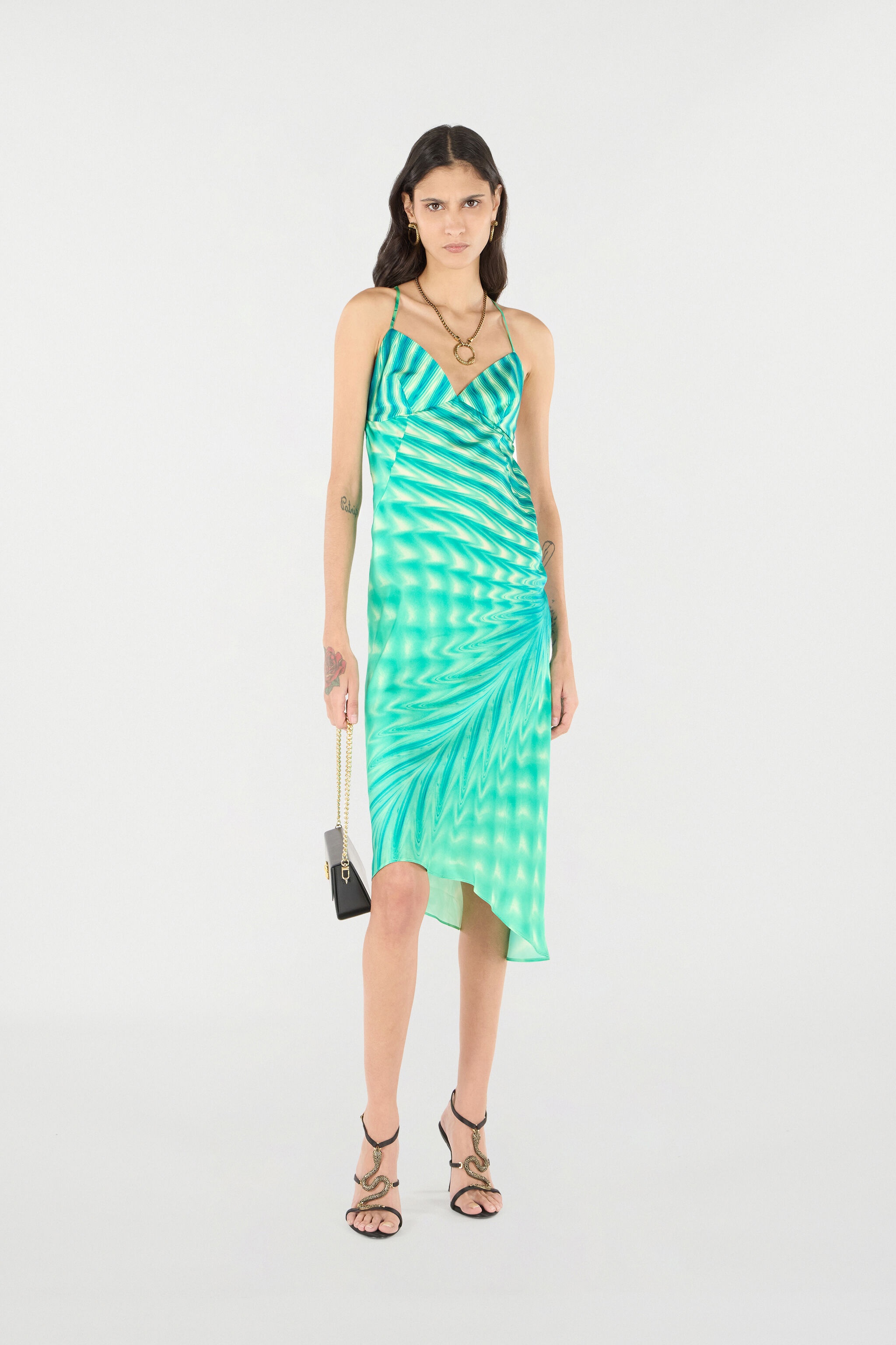 Asymmetric Dress With All-Over Print - 2