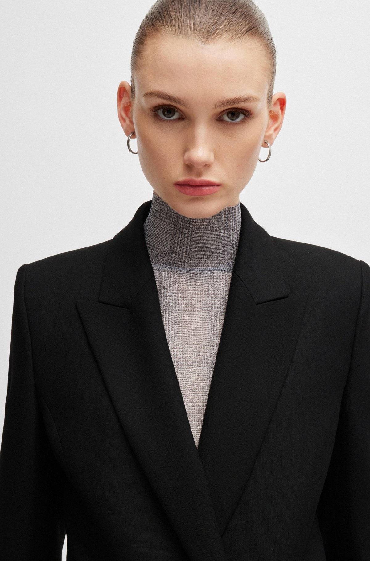 REGULAR-FIT DOUBLE-BREASTED JACKET IN STRETCH MATERIAL - 5