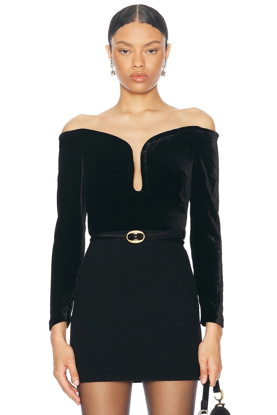 Velvet Off Shoulder Top - 1