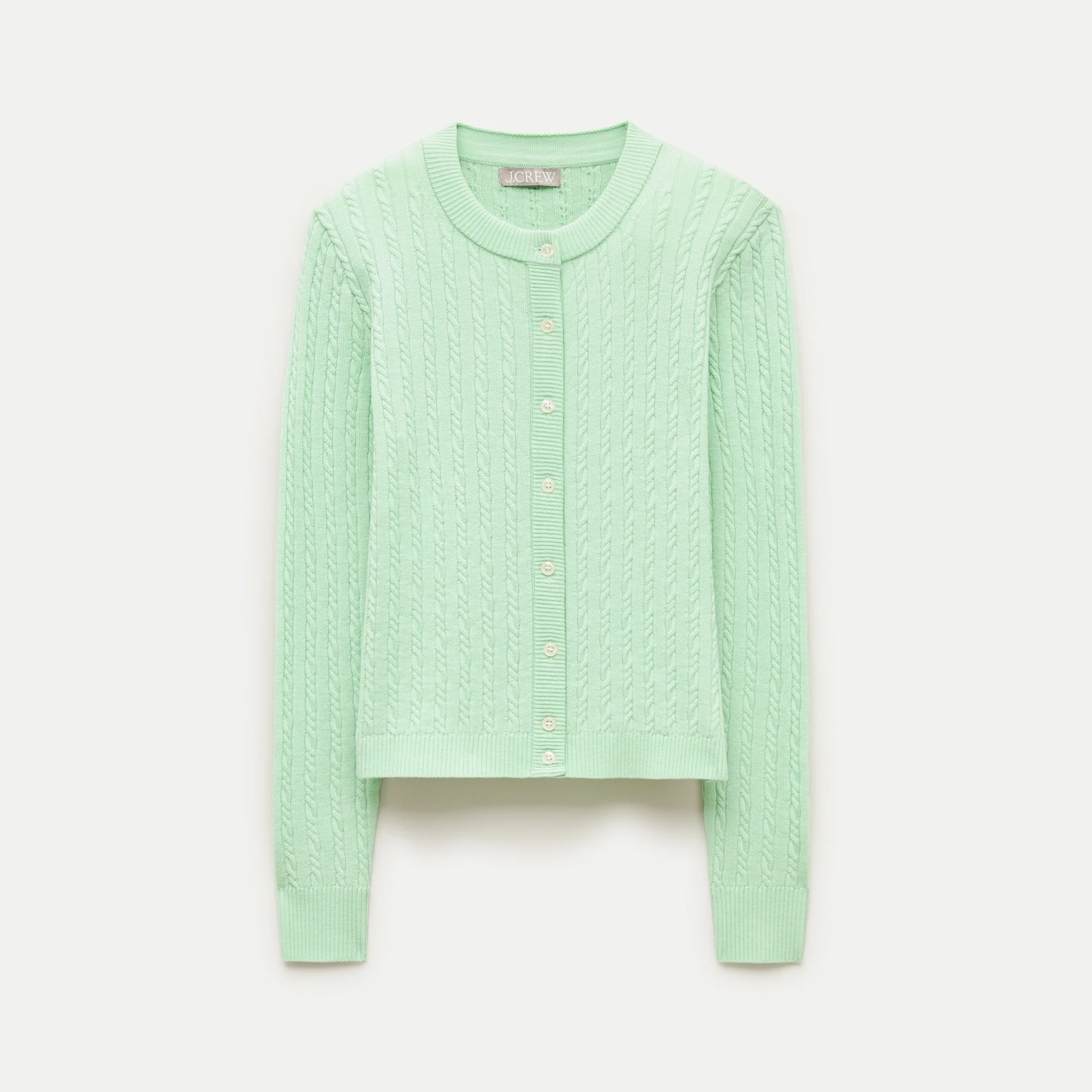 Cable-knit cardigan in merino wool blend - 1