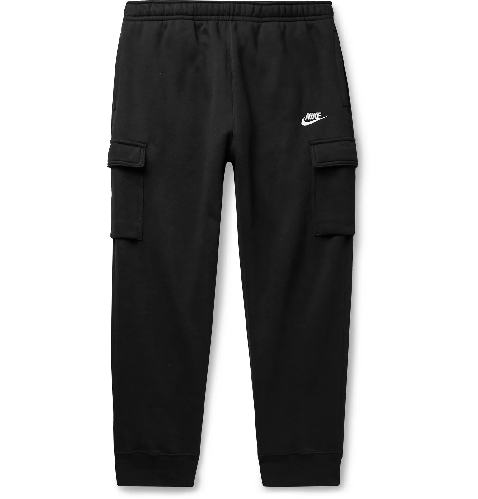 Sportswear Club Slim-Fit Tapered Fleece-Back Cotton-Blend Jersey Cargo Sweatpants - 1