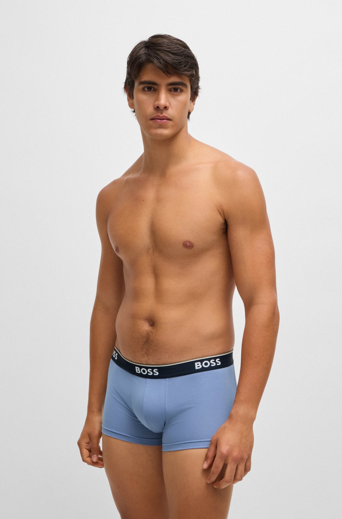 THREE-PACK OF STRETCH-COTTON TRUNKS WITH LOGO WAISTBANDS - 2