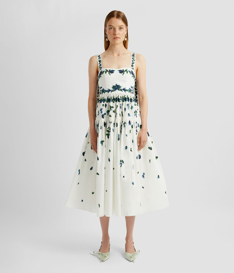 Erdem BOW STRAP FIT AND FLARE MIDI DRESS outlook