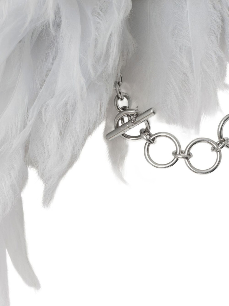 Burberry faux-feather silk collar outlook