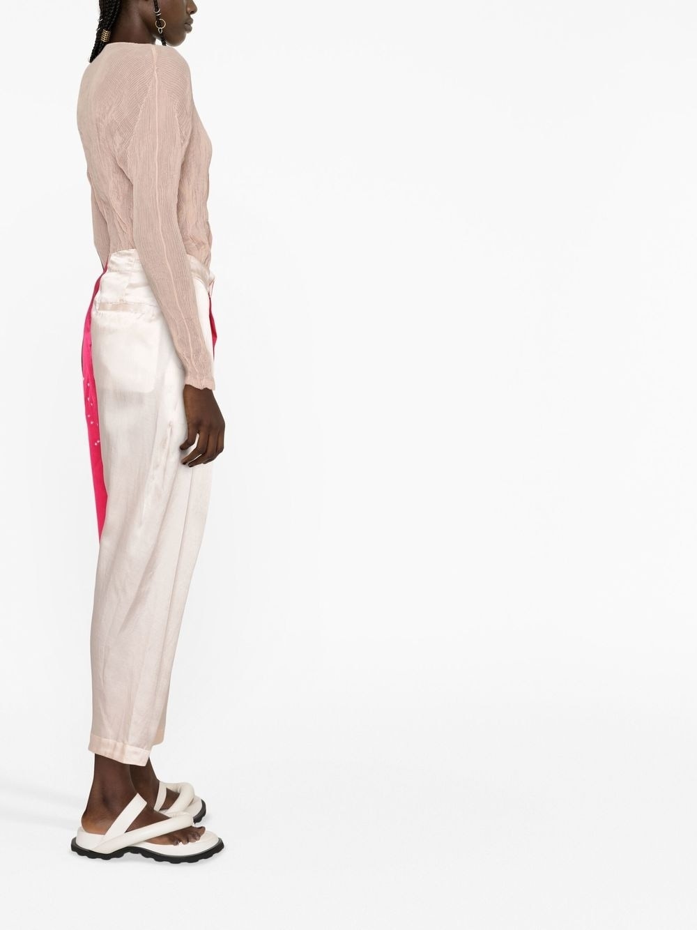 colour-block cropped trousers - 3